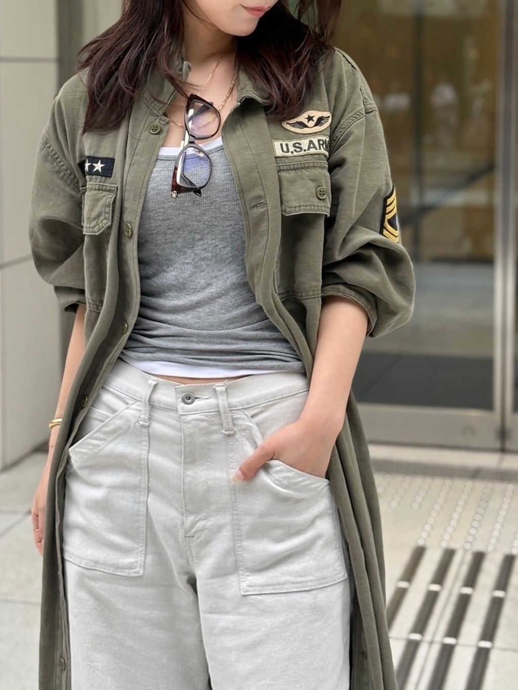 REMI RELIEF/レミ レリーフ】 MILITARY SHIRTS DRESSのコーディネート