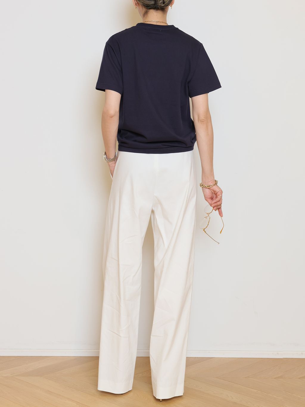STRETCH TWILL タックパンツのコーディネートスナップ（MUSE）｜MUSE