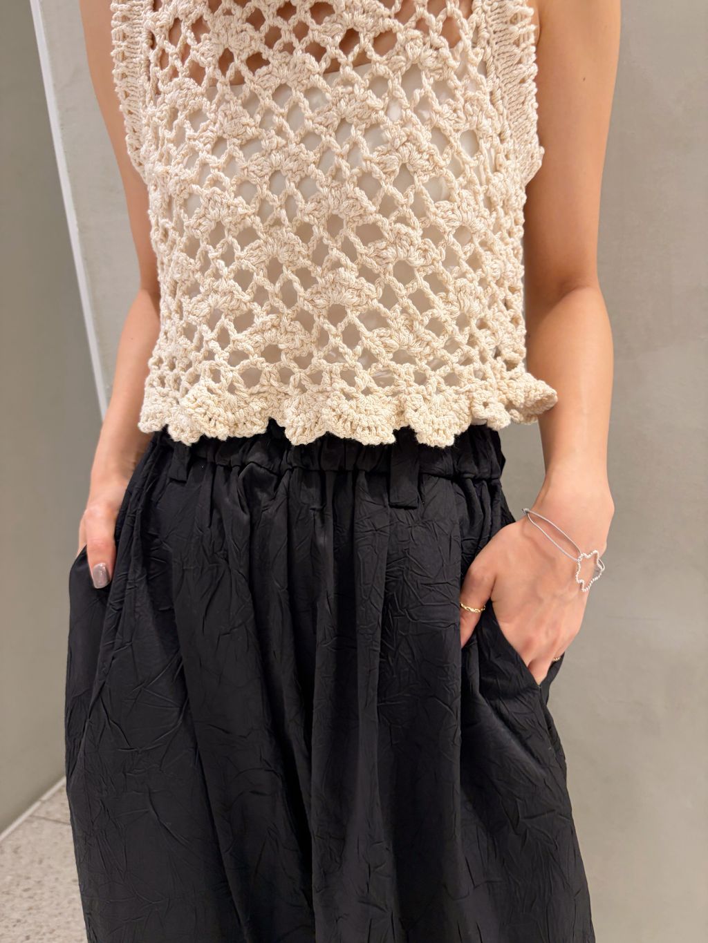 IENA LA BOUCLE スラブニットペプラムタンクトップのコーディネート