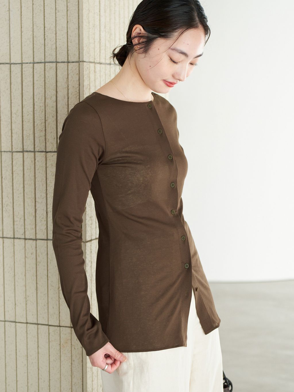 plage＊C/Cuナノシア 2way ロンT C/Cuナノシア 2way ロンTのコーディネートスナップ（mizuka）｜Plage