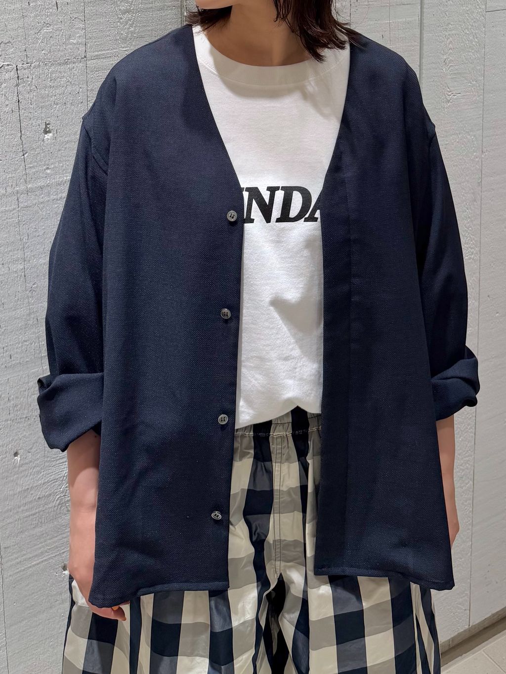 タフタチェックギャザーハーフパンツのコーディネートスナップ（AT