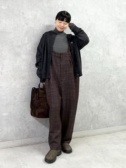 ジャーナルスタンダードラックスサスペンダーパンツ ツィード サスペンダーパンツのコーディネートスナップ（K.H