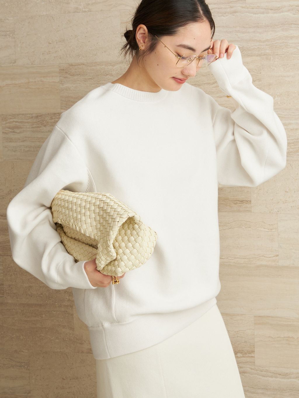 lesTendre white スウェットのコーディネートスナップ（mizuka 