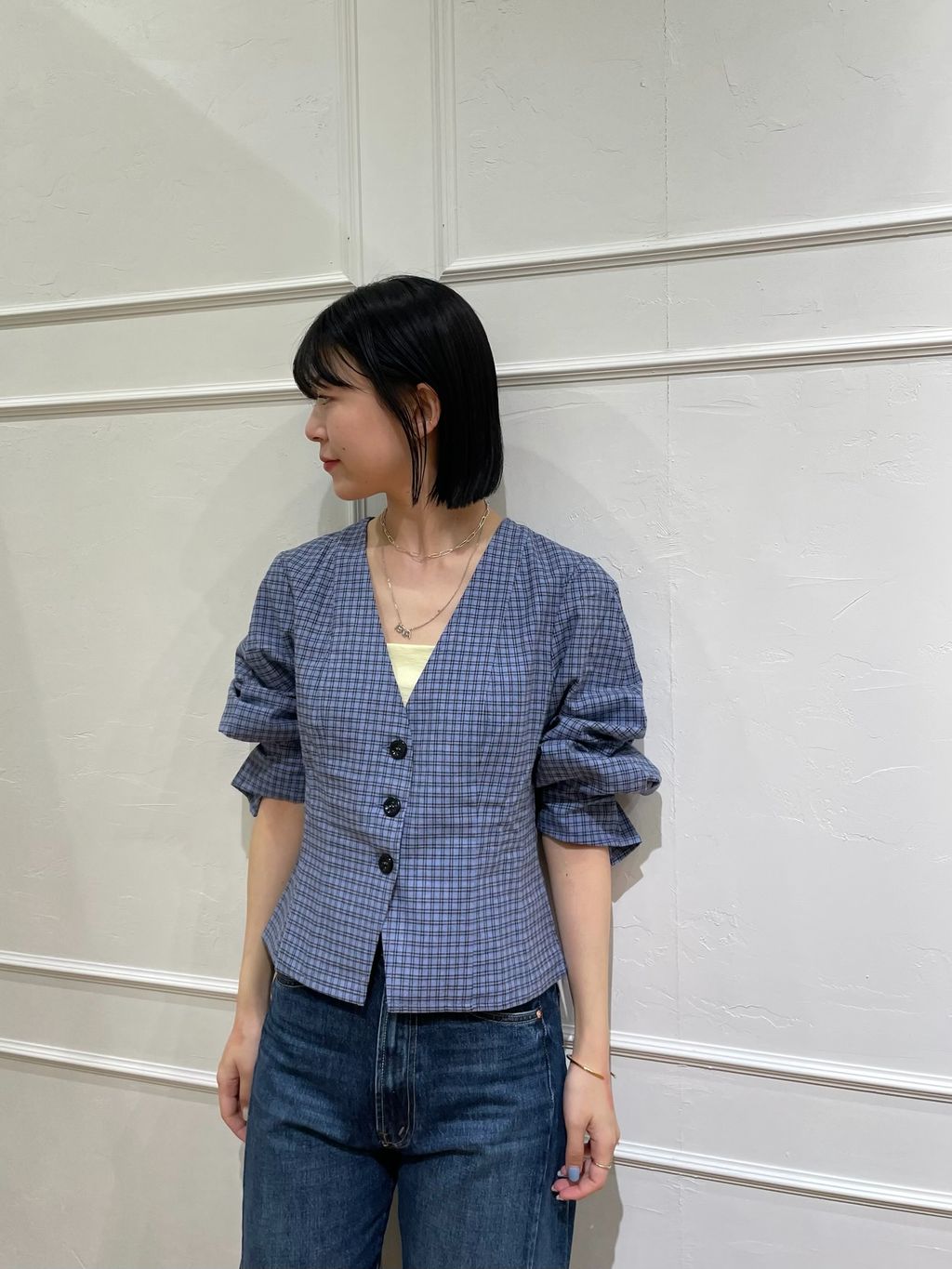BAUM UND PFERDGARTEN/バウム ウンド ヘルガーデン CHECK BL ブラウス