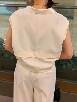 セットアップ対応》エステルツイルショートジレブラウスの
