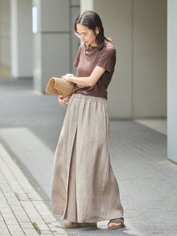 WEB限定追加予約2》リネン タックキュロットのコーディネートスナップ