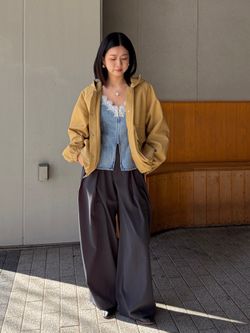 IENA LA BOUCLE GOATLEATHER HOODIEブルゾンのコーディネートスナップ