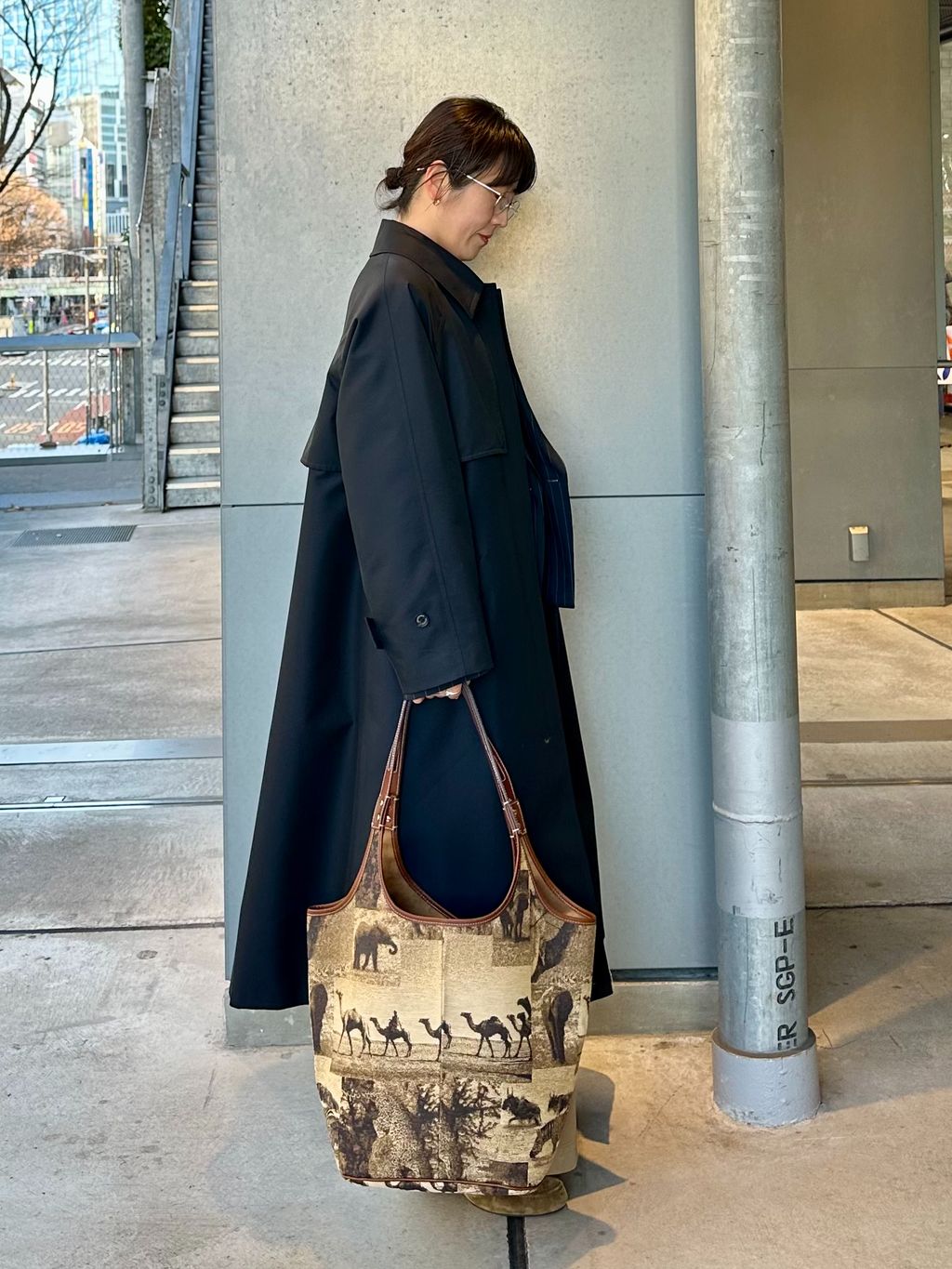 金子綾さん着用】【別注】Aquascutum×LESSAGE ステンカラーコートの