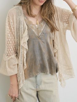 LOVE TANJANE/ラブ タンジェイン】 SILK JAZZY LACE TOPの