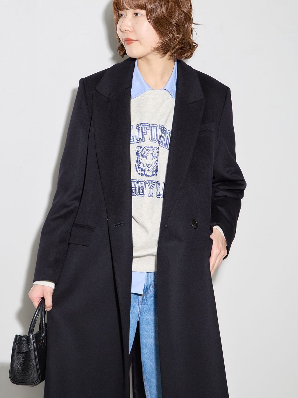 journal standard L'ESSAGE 100%カシミヤ コート カシミヤMIXウールチェスターコートのコーディネートスナップ（KUROIWA