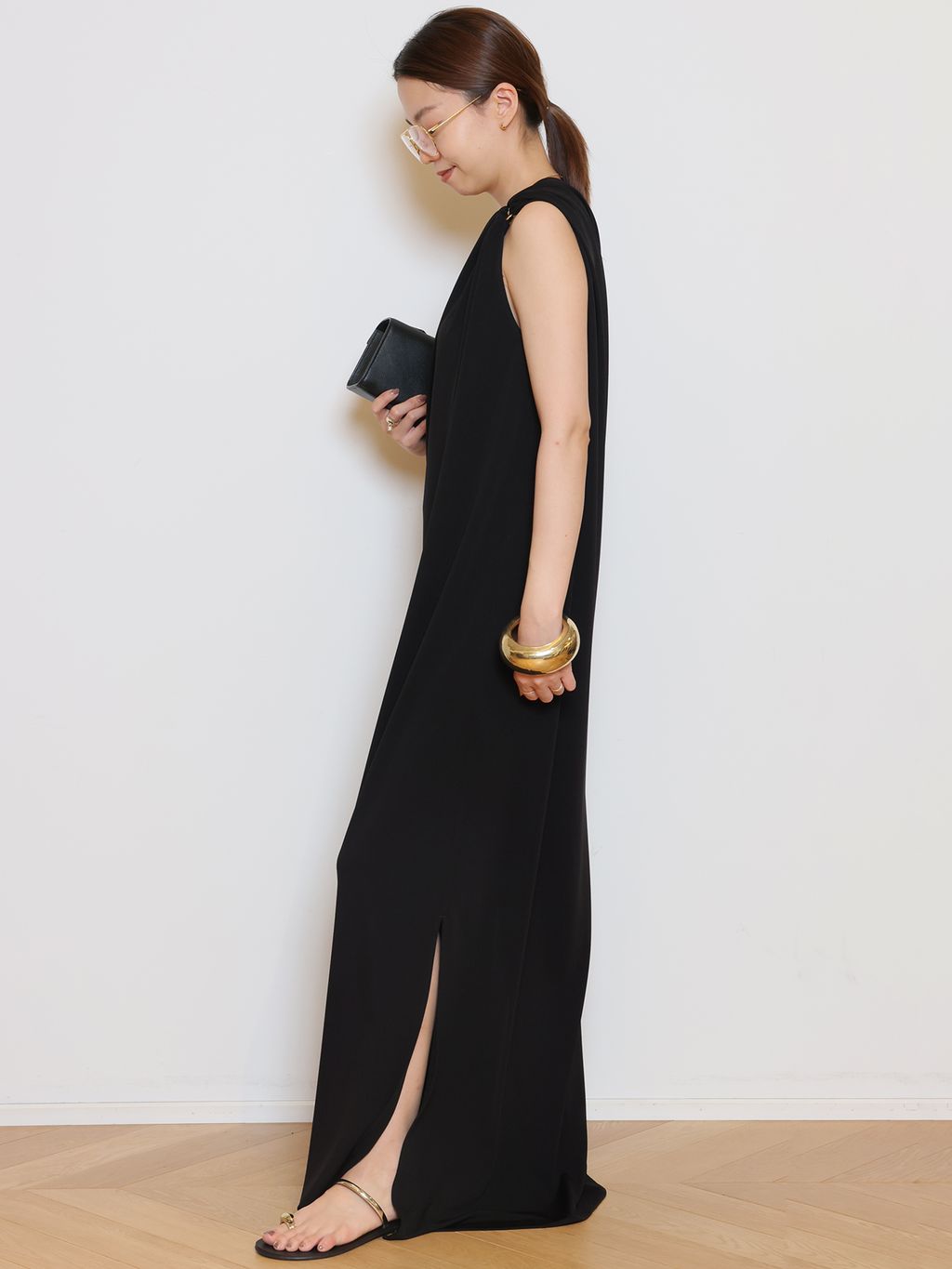 Col Pierrot/コル ピエロ】One shoulder maxi ワンピースの