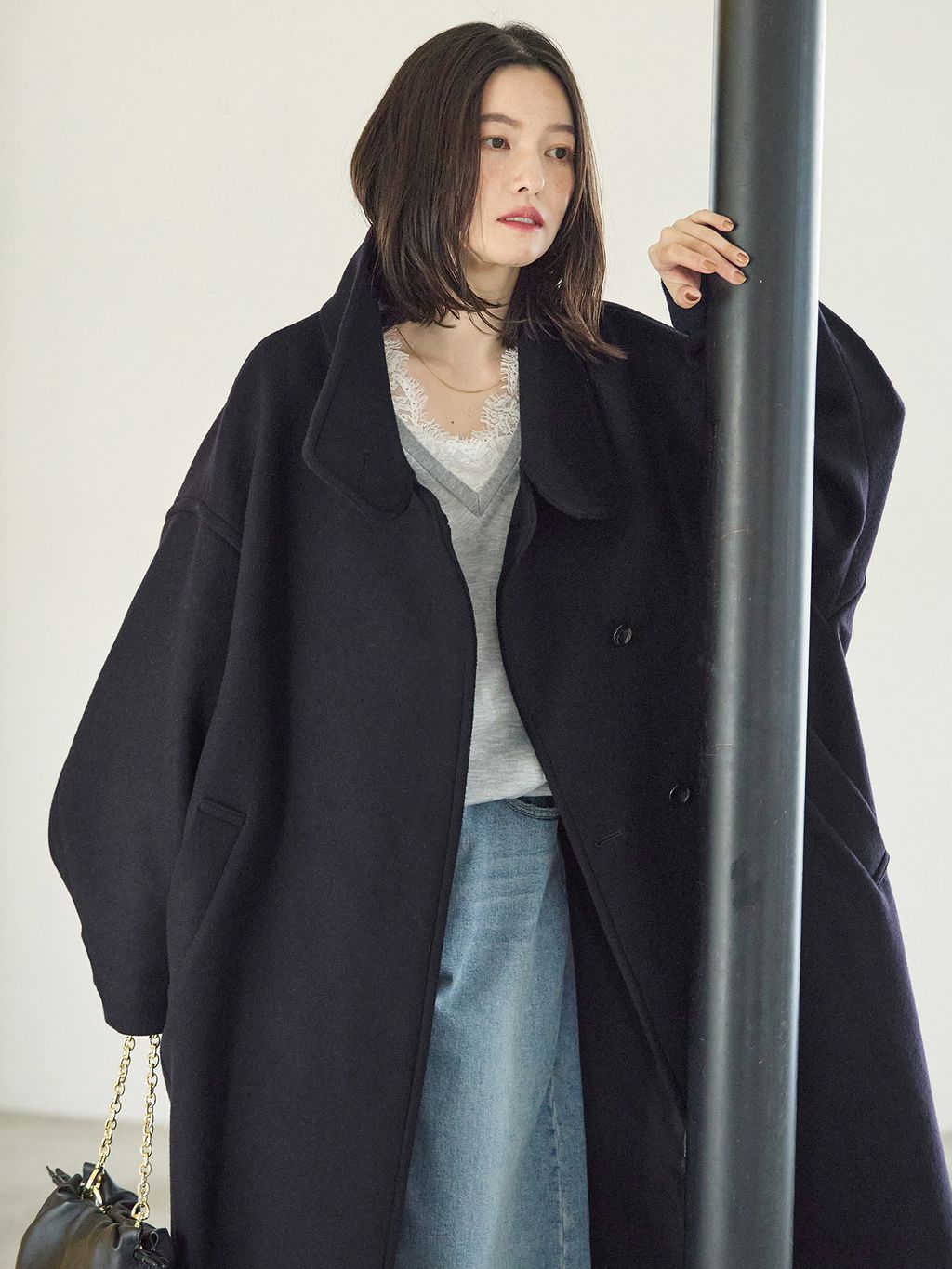 WEB限定/予約》MANTECO スタンドコートのコーディネートスナップ（L