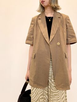 リネンハーフスリーブジャケットのコーディネートスナップ（Sugawara