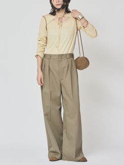 JANE SMITH/ジェーンスミス WOOL RIB FRONT STRING PULLOVER プル