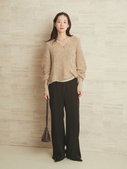 追加》ALPACA MIX BUTTON ニット 2のコーディネートスナップ（Nene