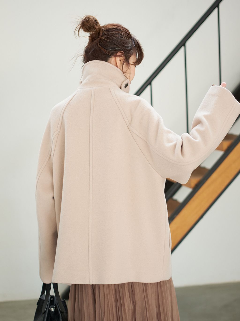 追加》S160スタンドカラーショートコートのコーディネートスナップ