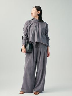 Check ハイネックブラウスのコーディネートスナップ（VERMEIL Online