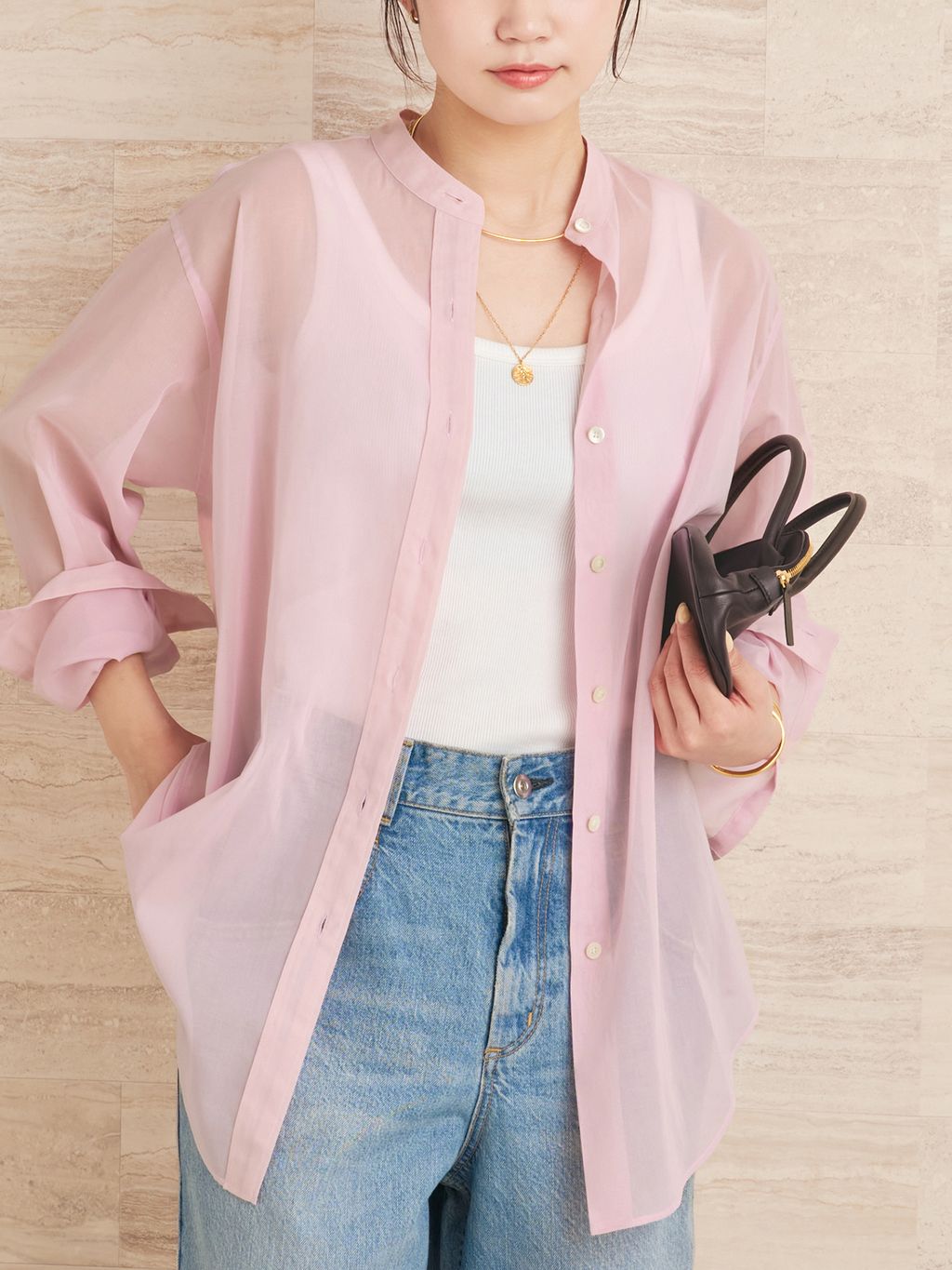 organdy sheer シャツのコーディネートスナップ（yuzuki）｜Plage