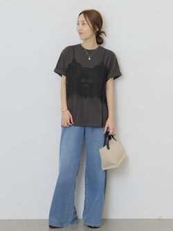 2枚セット》レーシービスチェセットTEEのコーディネートスナップ
