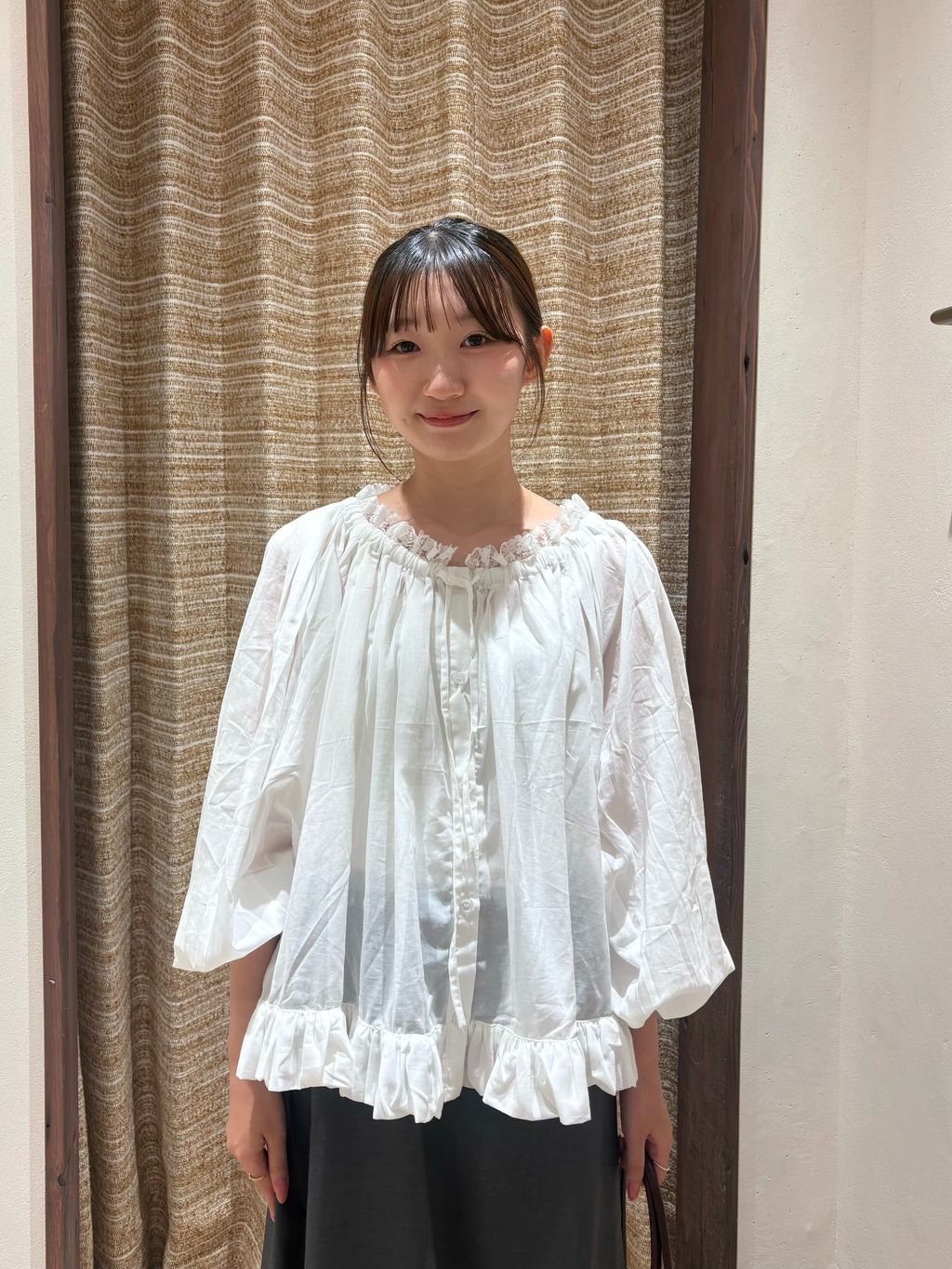 crinkle crinkle crinkle SLOBE別注 レースギャザー2WAYブラウスの