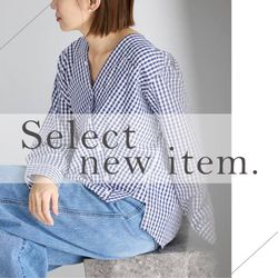 今季 IENA ブルー MA/RE/マレ カシュクールシャツ ギンガムチェック イエナ IENA 《予約》MA/RE/マレ カシュクールSHIRTS シャツ LIGHT