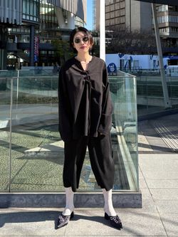 THE MOOD]レースアップロングTシャツ（Tシャツ／カットソー