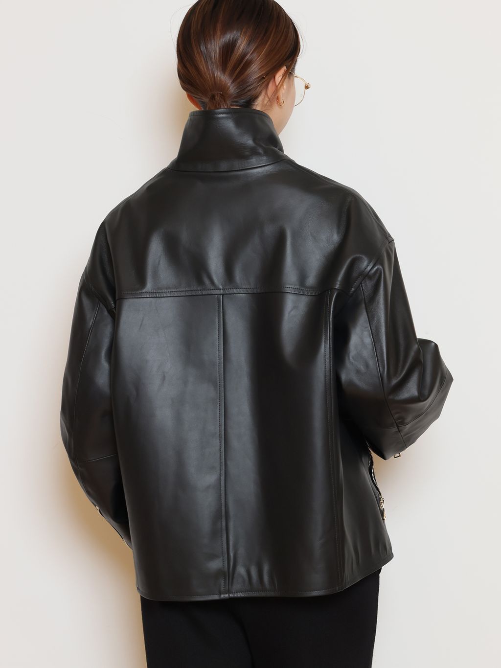 MUSE de Deuxieme Classe  レザージャケット SAVETTE/サヴェット】SLIM SYMMETRY POCHETTEのコーディネートスナップ