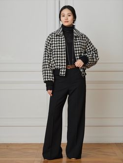 IENA LA BOUCLE ハウンドトゥースツィードブルゾンのコーディネート 