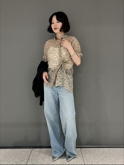 ヘンプリネンショートジャケットのコーディネートスナップ（FUKUDA