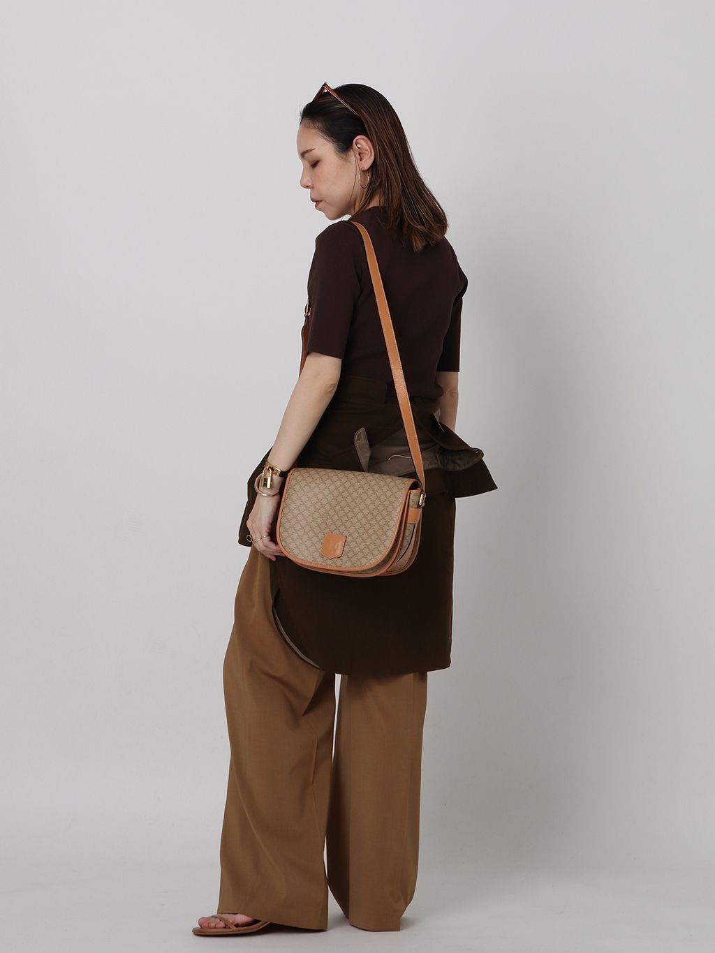 VINTAGE CELINE/セリーヌ】マカダム ショルダーバッグのコーディネート