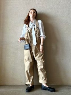 コンパクトギャバ オーバーオールのコーディネートスナップ（OE