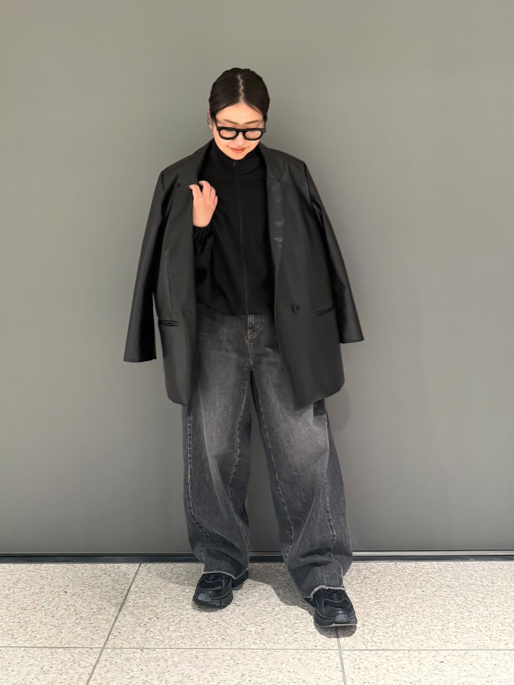 SUNDAY FAUXレザージャケットのコーディネートスナップ（R.Y