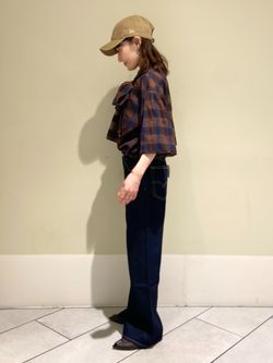 追加》オンブレボウタイブラウスのコーディネートスナップ（aya