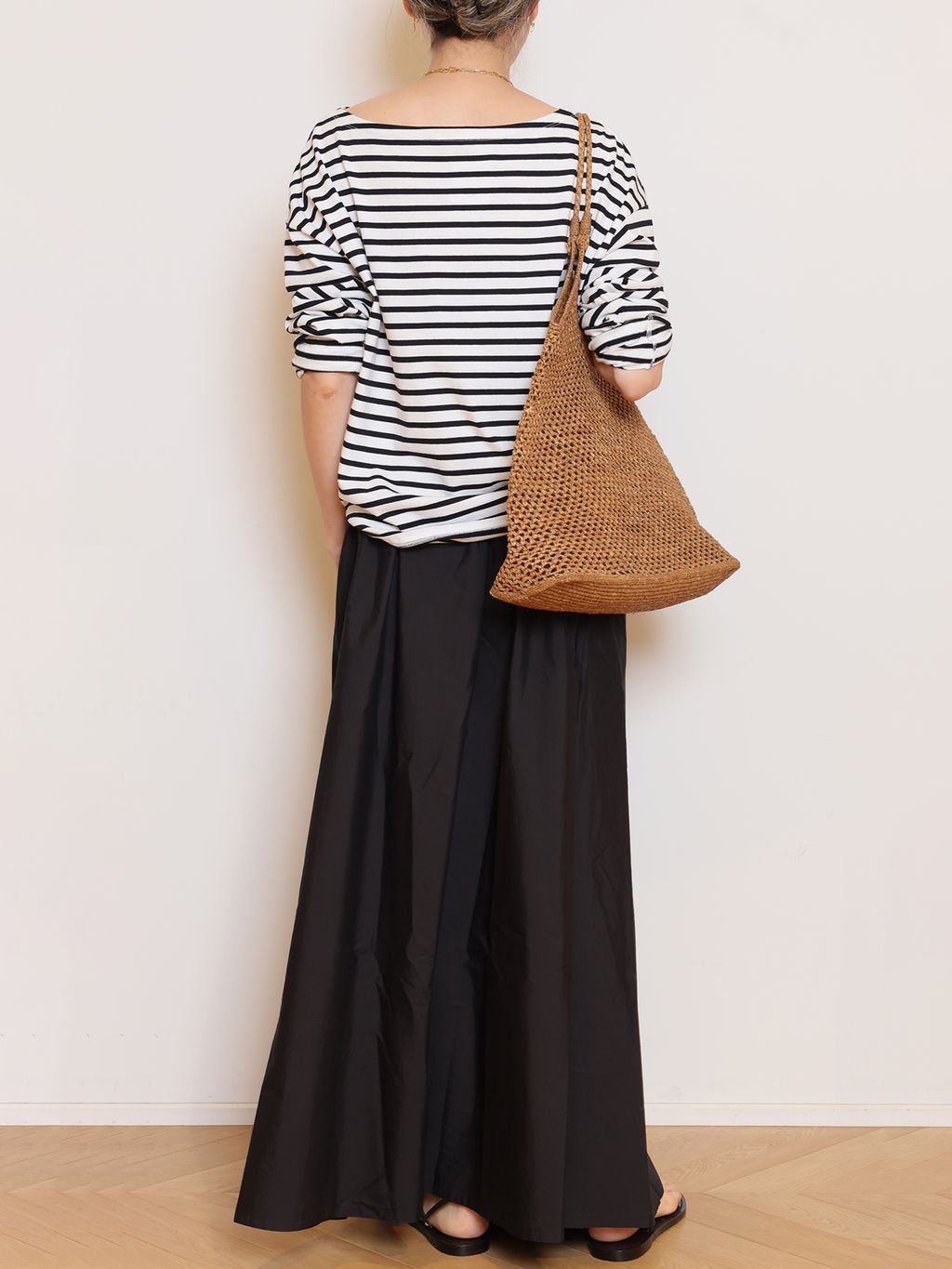 French Stripe Tシャツのコーディネートスナップ（MUSE）｜MUSE de