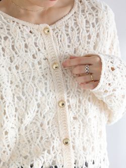 洗える】モールエンブロイダリーカーディガンのコーディネートスナップ