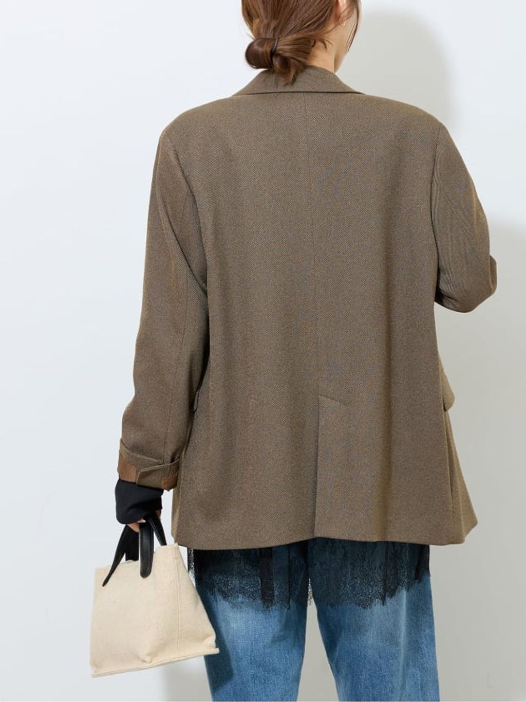 JOURNAL STANDARD relumeメランジツイルセットアップ 予約》メランジツイルテーラードジャケットのコーディネートスナップ