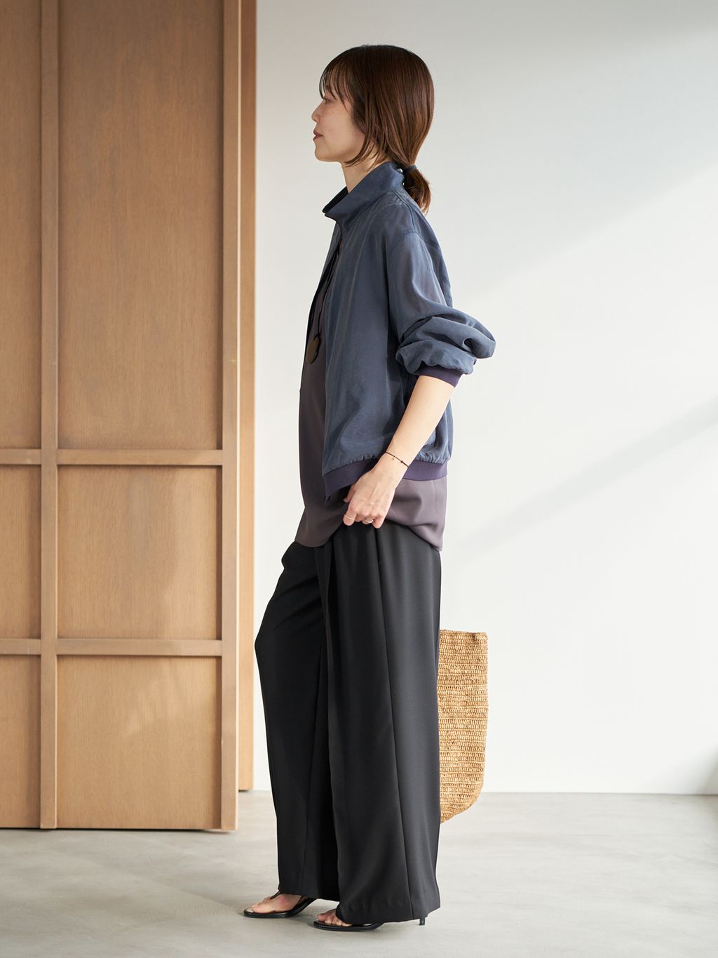 追加》RAFFIA BASKET バッグのコーディネートスナップ（yoshie