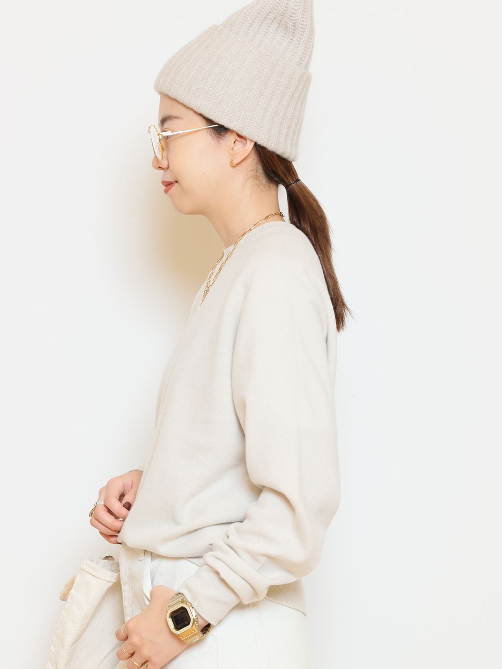 CAPRI クルーネックプルオーバーのコーディネートスナップ（HASE