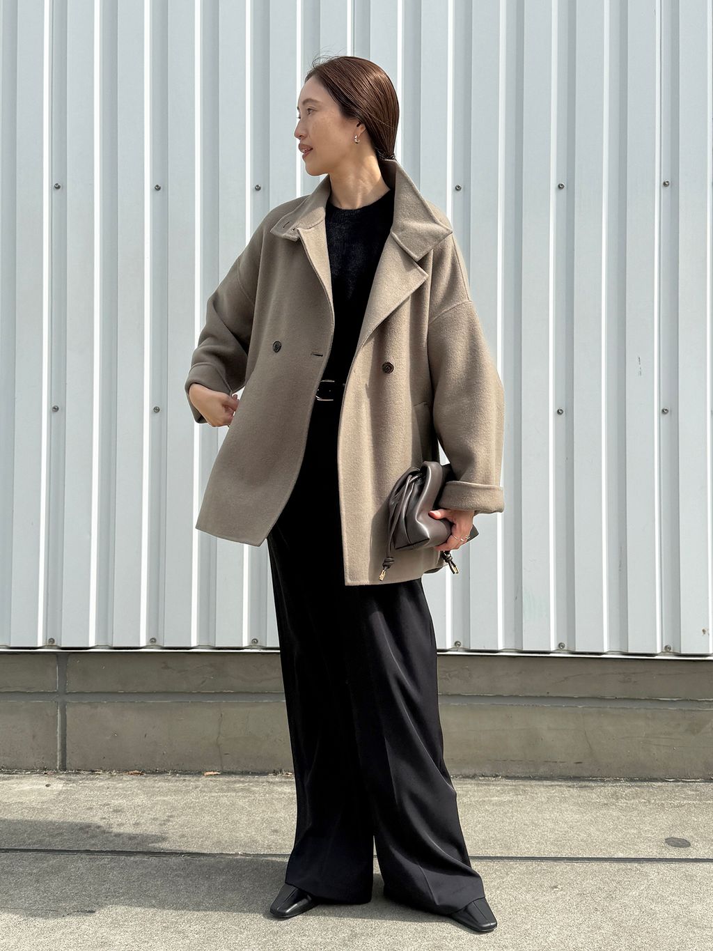 WEB限定/追加予約2》souple woolダブルフェイススタンドコートの