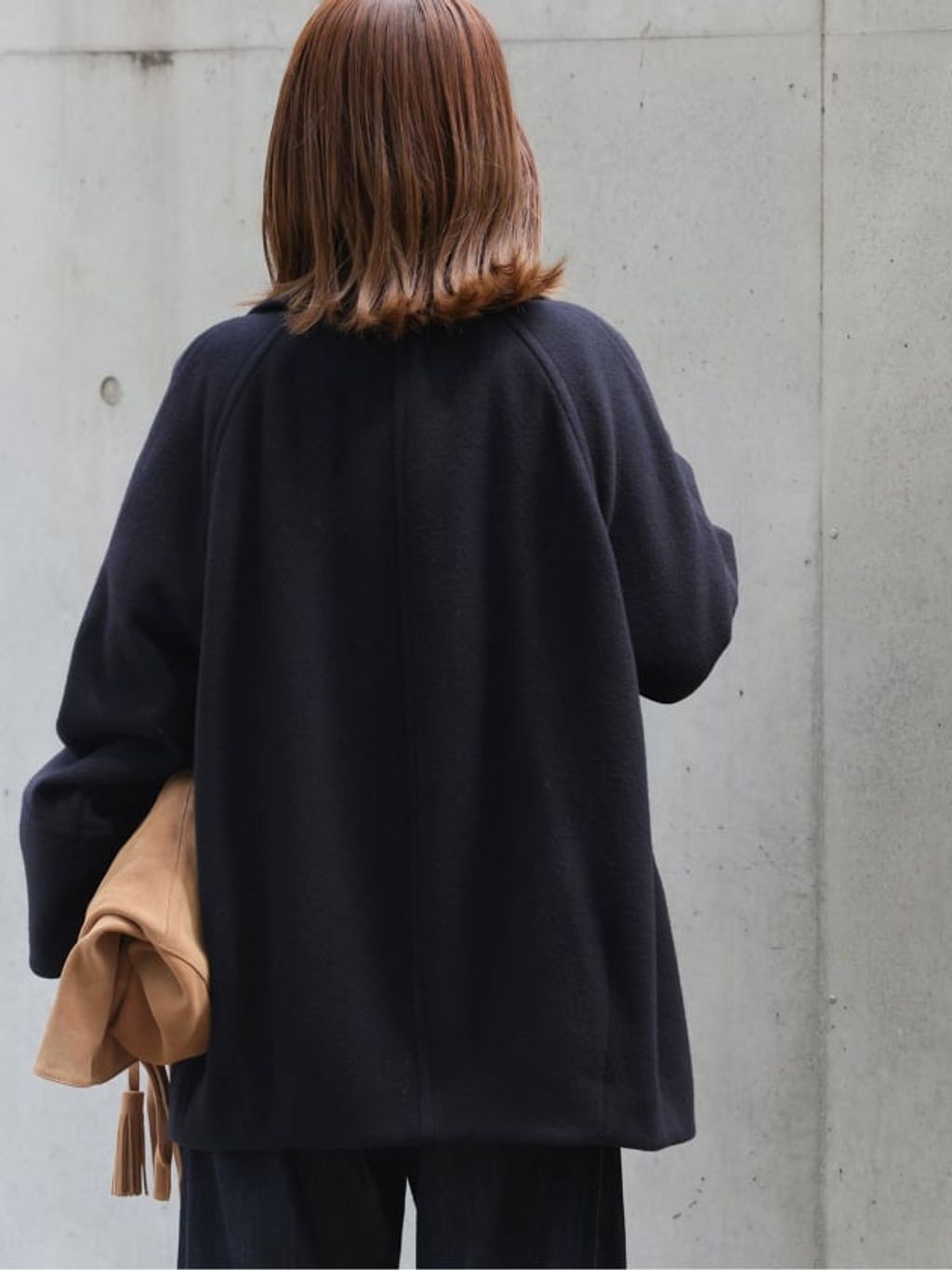 予約》尾州ウールスーパー100スタンドPコートのコーディネートスナップ