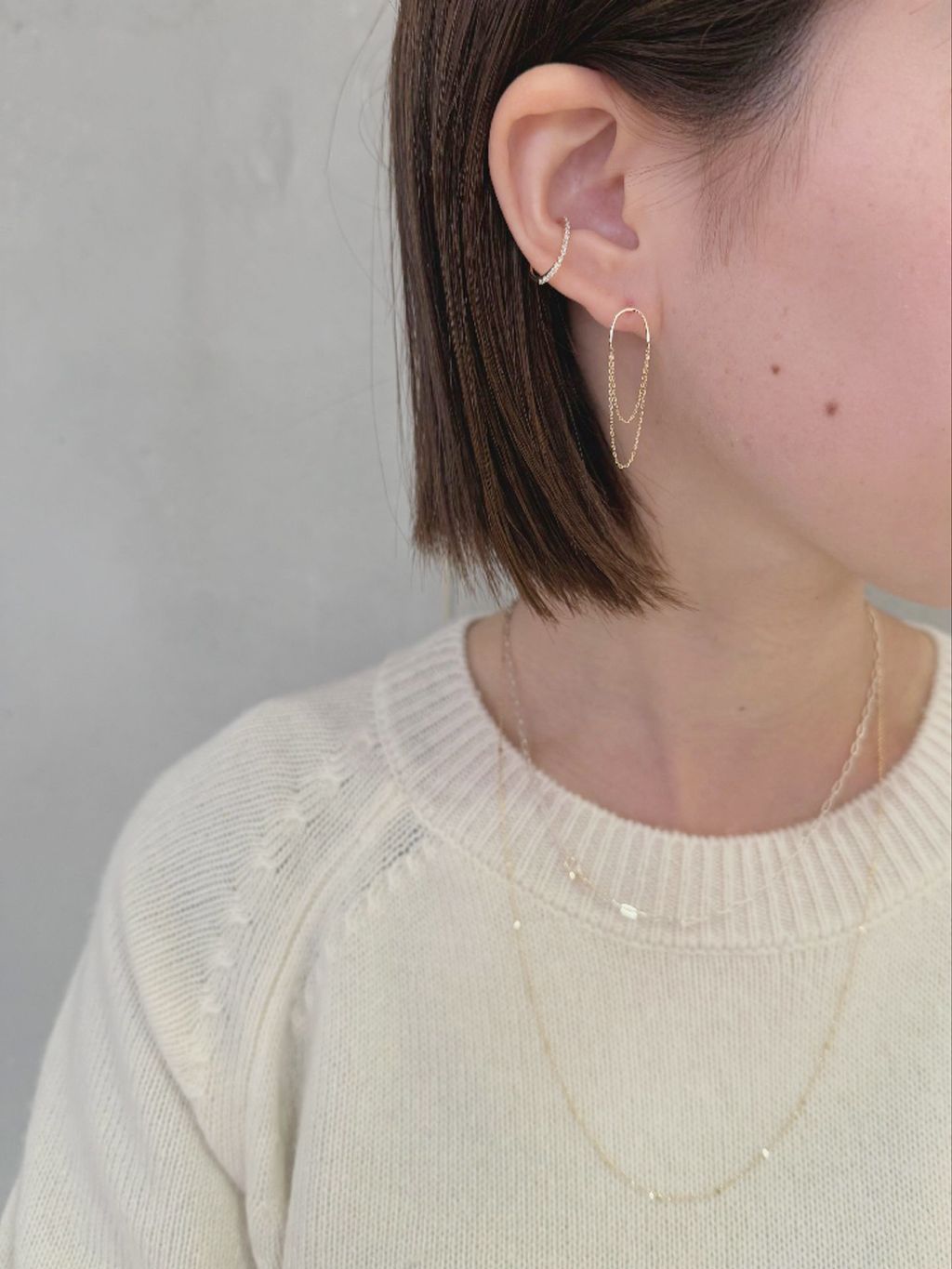 ダブルチェーンスイングピアス K10（両耳）のコーディネートスナップ