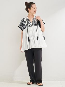 手洗い可 / 刺繍ギャザーブラウス（シャツ／ブラウス）｜B.C STOCK