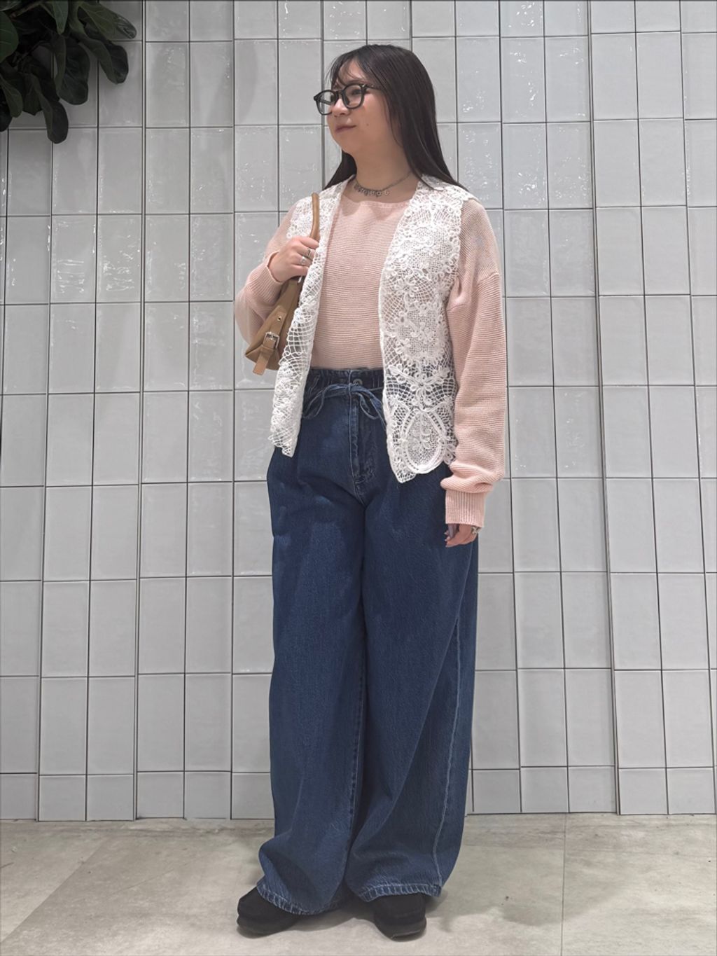 手洗い可 / ガーター編みプルオーバーのコーディネートスナップ