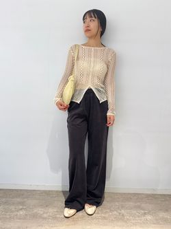 EUCHRONIA/ユークロニア】Stretch lace long sleeve tee（ニット