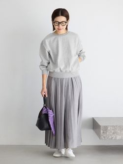 ジップオープン2WAYスウェットプルオーバー グレーA サムネイル