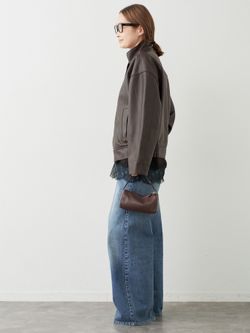 Stand Collar レザーブルゾンのコーディネートスナップ（MIZU