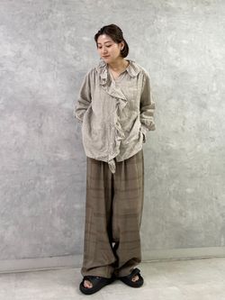 追加2》フレンチリネン フリルパフブラウスのコーディネートスナップ