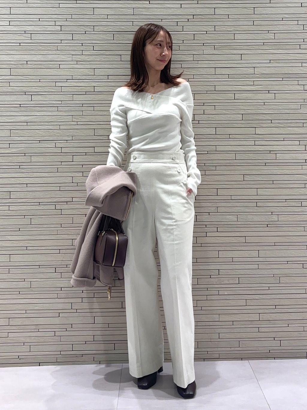 追加》キャメルミックスリバージップコートのコーディネートスナップ