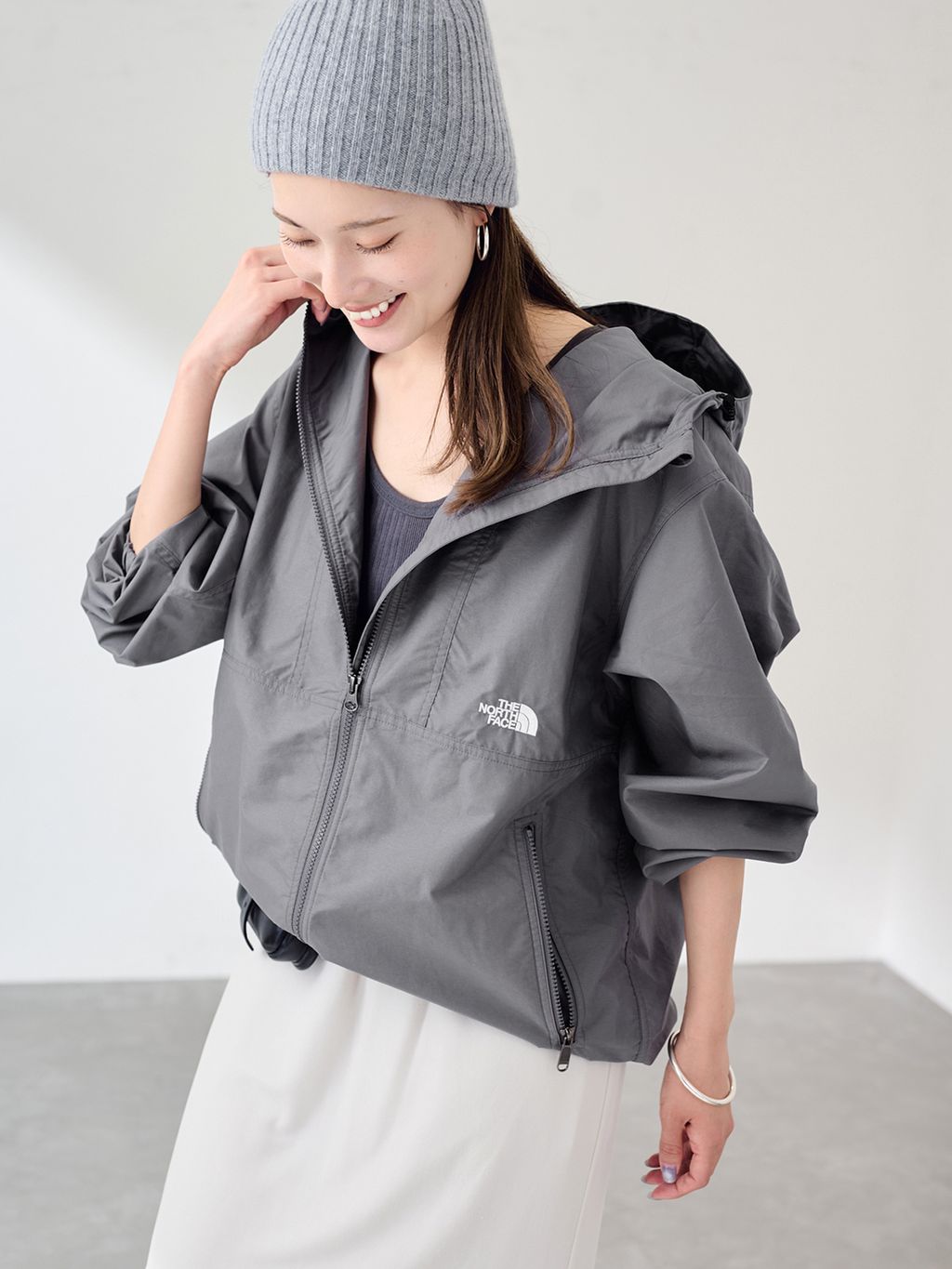 き*こ様  グレー ジップアップジャケット XS ≪新色 / 追加≫THE NORTH FACE / ザノースフェイス COMPACT
