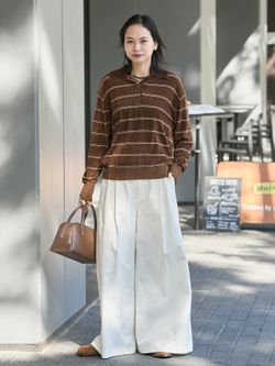 ベロアニットロングスリーブポロシャツ（ニット／セーター）｜JOURNAL